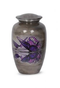 Aluminium cremation urn for ashes 'Evias'