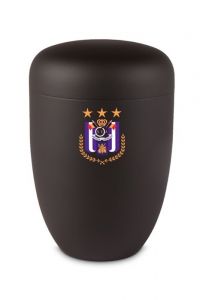 Steel Football Urn with Personal Club Logo – Black
