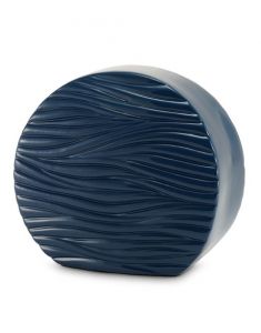 Ceramic urn for ashes Soft Waves Gloss Blue
