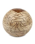 Handmade ceramic urn 'Ares' - beige