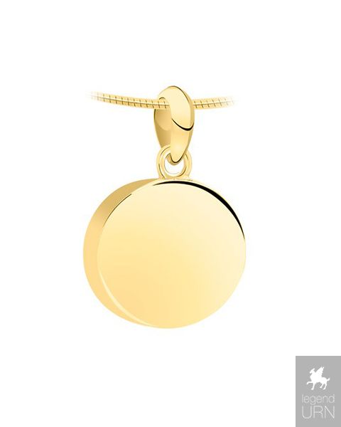 Ash pendant 14k. yellow gold Disk