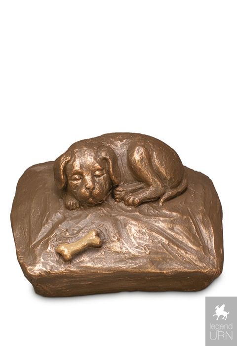 Dog Cremation Ashes Dog Urn Sleeping dog on pillow LegendURN Ireland
